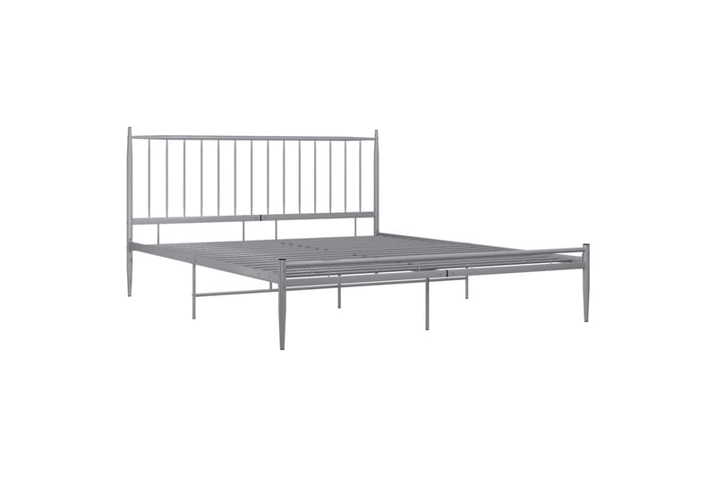 Sängynrunko harmaa metalli 200x200 cm - Harmaa - Huonekalut - Sänky - Sänkykehikot & sängynrungot