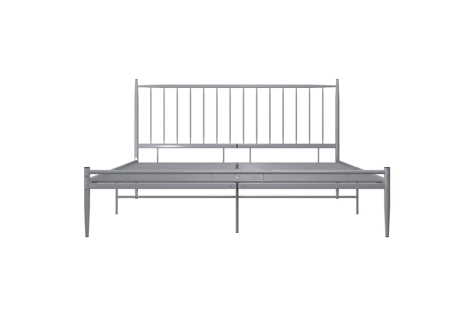 Sängynrunko harmaa metalli 200x200 cm - Harmaa - Huonekalut - Sänky - Sänkykehikot & sängynrungot