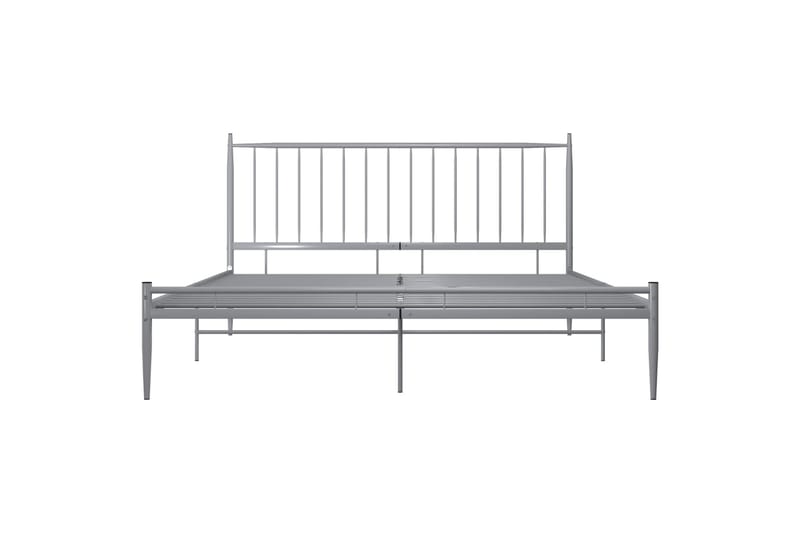 Sängynrunko harmaa metalli 200x200 cm - Harmaa - Huonekalut - Sänky - Sänkykehikot & sängynrungot