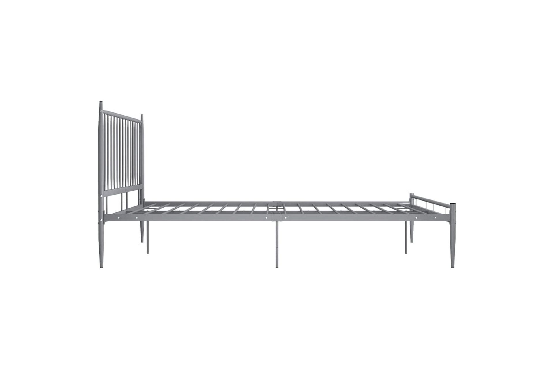 Sängynrunko harmaa metalli 200x200 cm - Harmaa - Huonekalut - Sänky - Sänkykehikot & sängynrungot
