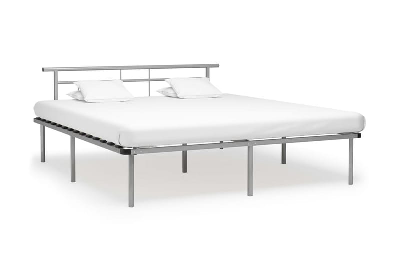 Sängynrunko harmaa metalli 200x200 cm - Huonekalut - Sänky - Sänkykehikot & sängynrungot