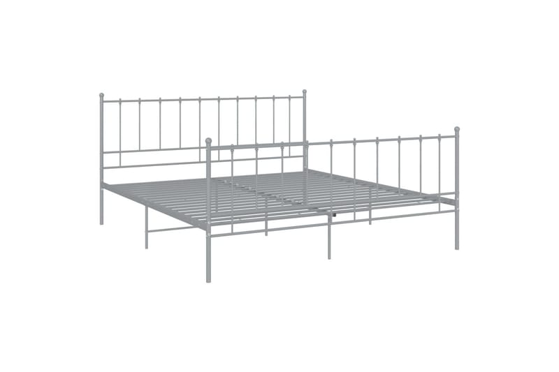 Sängynrunko harmaa metalli 200x200 cm - Huonekalut - Sänky - Sänkykehikot & sängynrungot