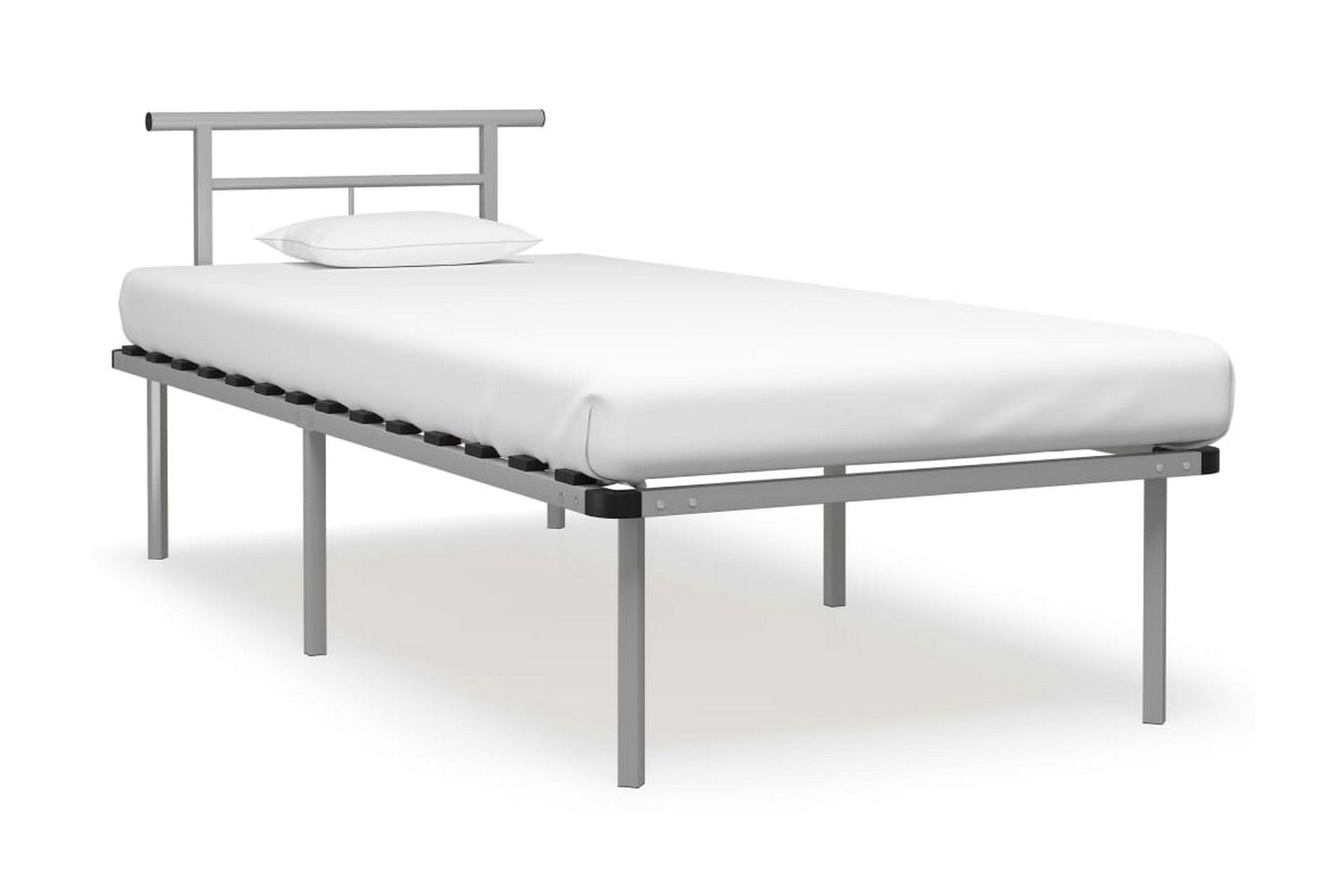 Sängynrunko harmaa metalli 90x200 cm - Huonekalut - Sänky - Sänkykehikot & sängynrungot