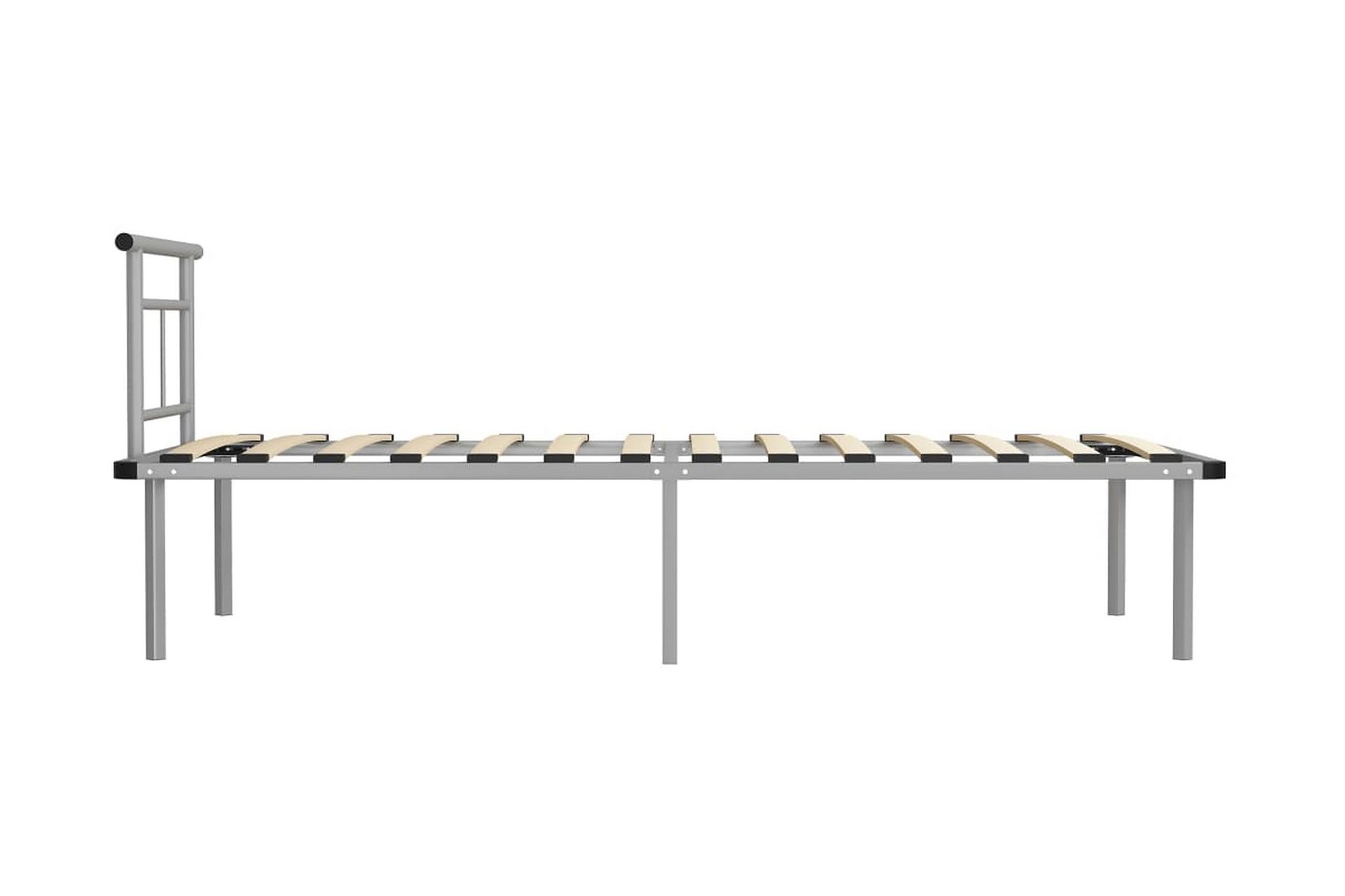 Sängynrunko harmaa metalli 90x200 cm - Huonekalut - Sänky - Sänkykehikot & sängynrungot