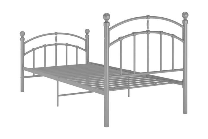 Sängynrunko harmaa metalli 90x200 cm - Sänkykehikot & sängynrungot