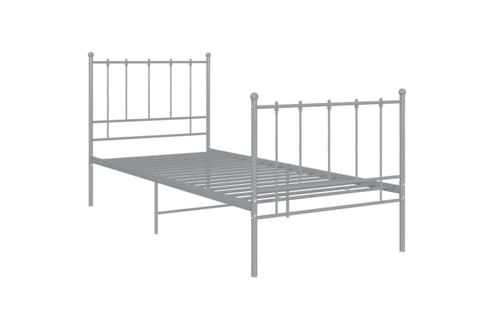 Sängynrunko harmaa metalli 90x200 cm - Sänkykehikot & sängynrungot