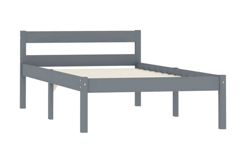 Sängynrunko harmaa täysi mänty 100x200 cm - Harmaa - Huonekalut - Sänky - Sänkykehikot & sängynrungot
