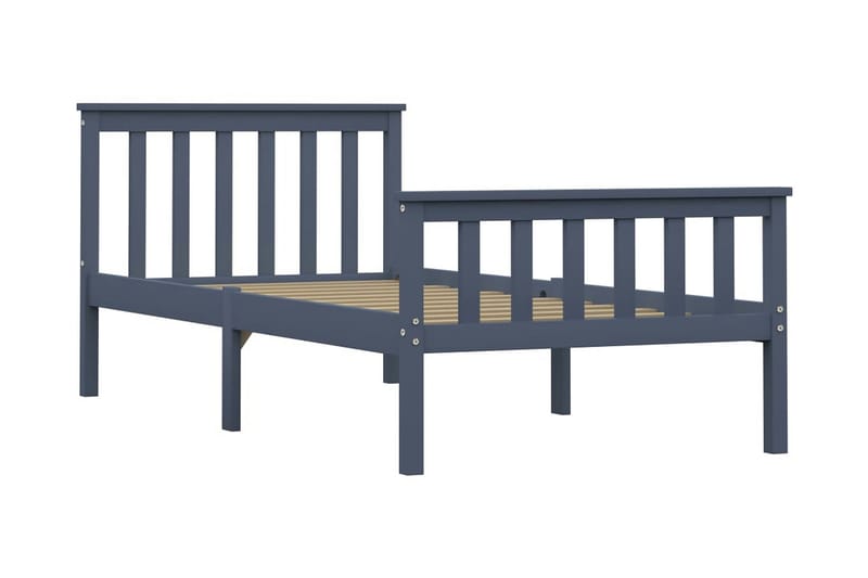 Sängynrunko harmaa täysi mänty 100x200 cm - Harmaa - Huonekalut - Sänky - Sänkykehikot & sängynrungot