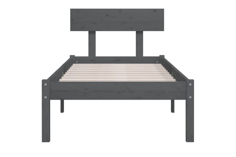 Sängynrunko harmaa täysi mänty 100x200 cm - Harmaa - Huonekalut - Sänky - Sänkykehikot & sängynrungot