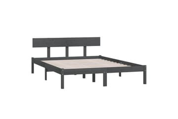 Sängynrunko harmaa täysi mänty 140x190 cm - Harmaa - Huonekalut - Sänky - Sänkykehikot & sängynrungot