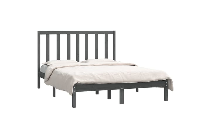 Sängynrunko harmaa täysi mänty 140x190 cm - Harmaa - Sänkykehikot & sängynrungot