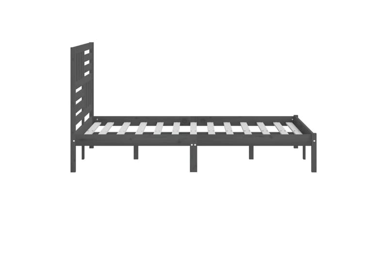 Sängynrunko harmaa täysi mänty 150x200 cm 5FT King Size - Harmaa - Huonekalut - Sänky - Sänkykehikot & sängynrungot