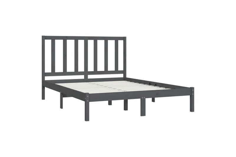 Sängynrunko harmaa täysi mänty 150x200 cm 5FT King Size - Harmaa - Huonekalut - Sänky - Sänkykehikot & sängynrungot