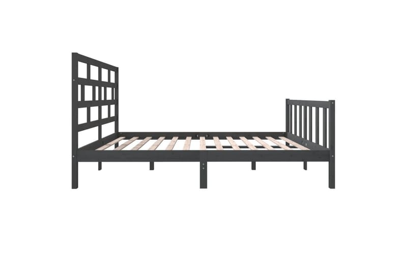 Sängynrunko harmaa täysi mänty 150x200 cm 5FT King Size - Harmaa - Huonekalut - Sänky - Sänkykehikot & sängynrungot