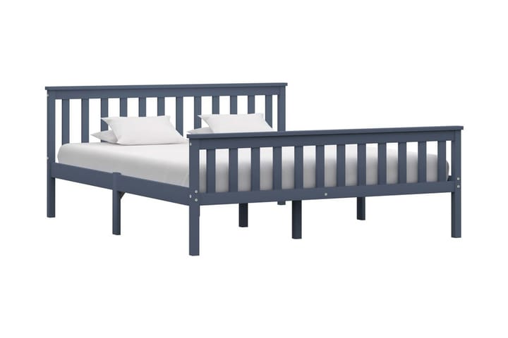 Sängynrunko harmaa täysi mänty 160x200 cm - Harmaa - Sänkykehikot & sängynrungot