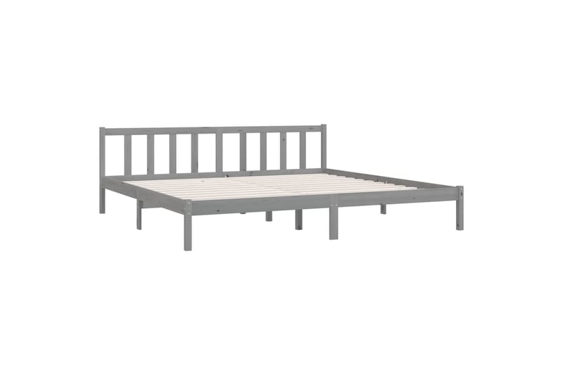 Sängynrunko harmaa täysi mänty 200x200 cm - Harmaa - Huonekalut - Sänky - Sänkykehikot & sängynrungot