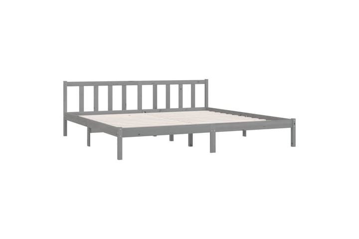 Sängynrunko harmaa täysi mänty 200x200 cm - Harmaa - Sänkykehikot & sängynrungot
