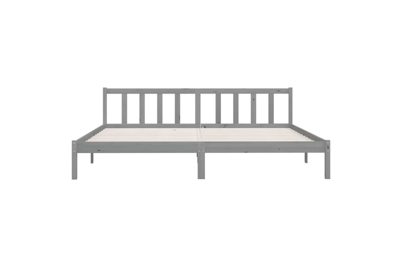 Sängynrunko harmaa täysi mänty 200x200 cm - Harmaa - Huonekalut - Sänky - Sänkykehikot & sängynrungot