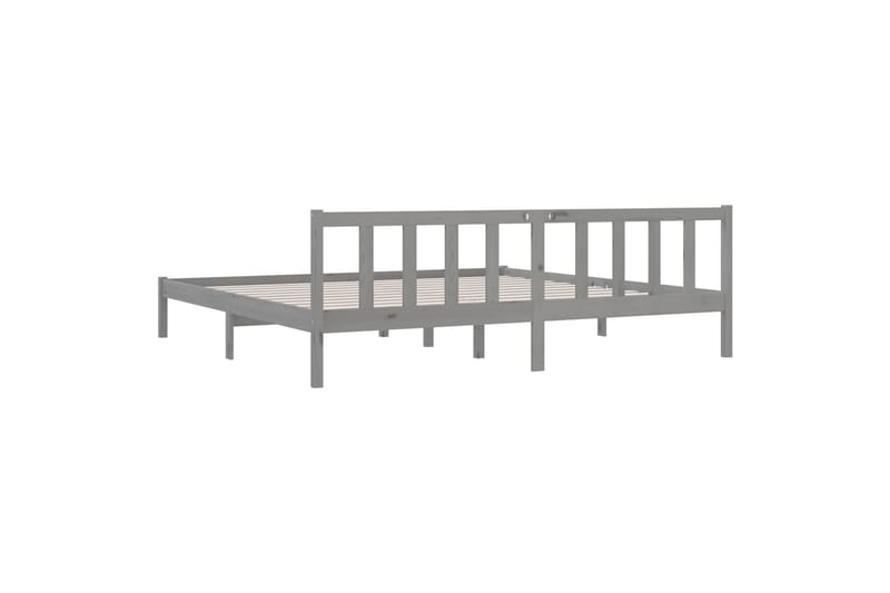 Sängynrunko harmaa täysi mänty 200x200 cm - Harmaa - Huonekalut - Sänky - Sänkykehikot & sängynrungot