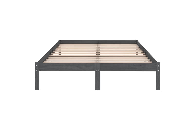 Sängynrunko harmaa täysi mänty 200x200 cm - Harmaa - Huonekalut - Sänky - Sänkykehikot & sängynrungot