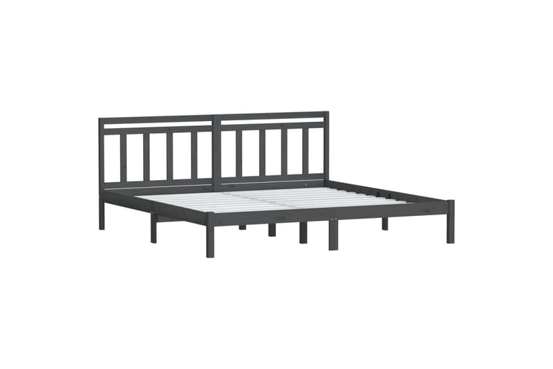 Sängynrunko harmaa täysi mänty 200x200 cm - Harmaa - Huonekalut - Sänky - Sänkykehikot & sängynrungot