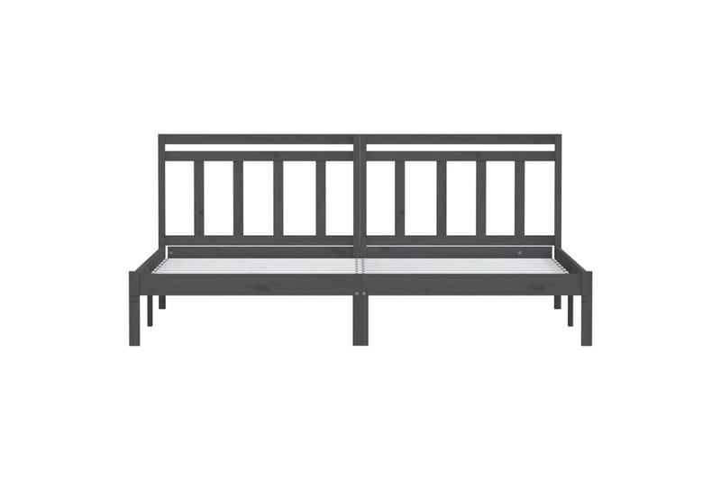 Sängynrunko harmaa täysi mänty 200x200 cm - Harmaa - Huonekalut - Sänky - Sänkykehikot & sängynrungot