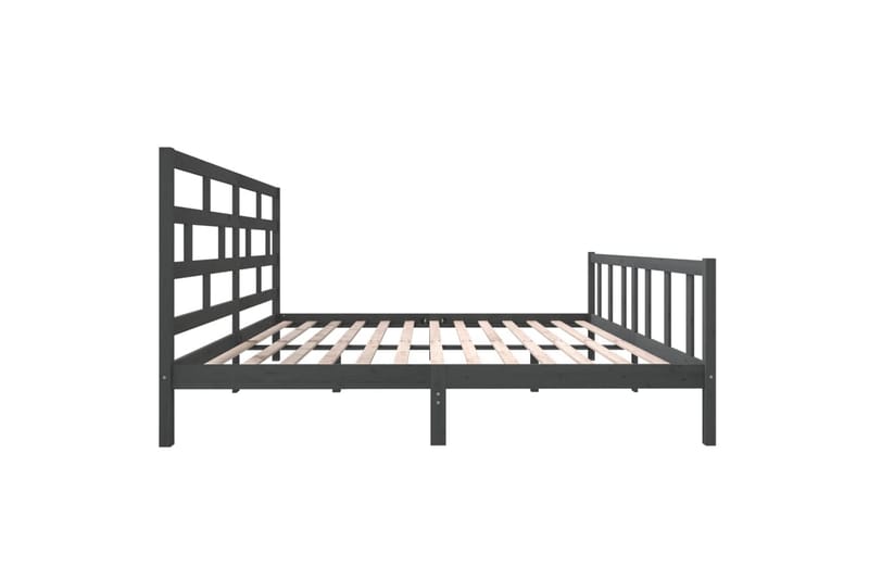 Sängynrunko harmaa täysi mänty 200x200 cm - Harmaa - Huonekalut - Sänky - Sänkykehikot & sängynrungot
