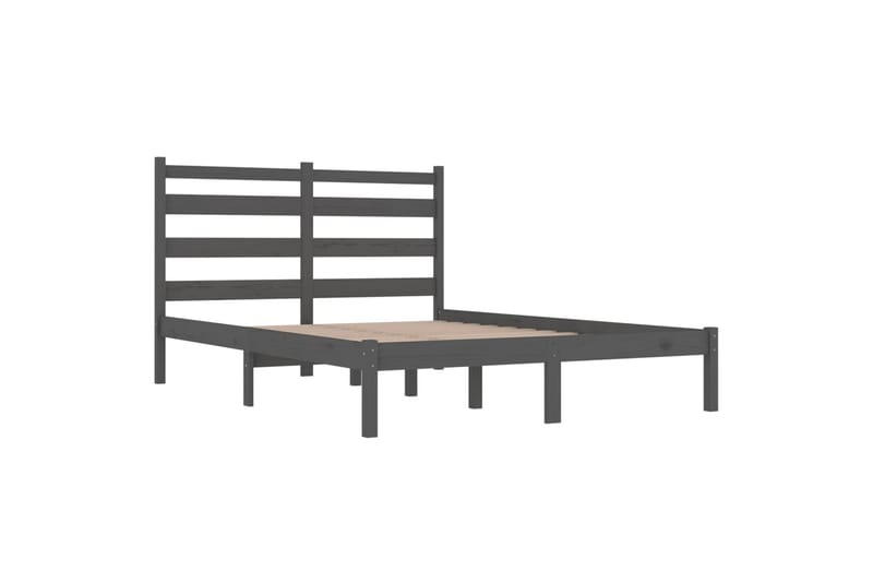 Sängynrunko harmaa täysi mänty 200x200 cm - Harmaa - Huonekalut - Sänky - Sänkykehikot & sängynrungot