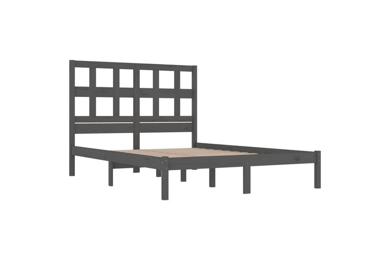 Sängynrunko harmaa täysi mänty 200x200 cm - Harmaa - Huonekalut - Sänky - Sänkykehikot & sängynrungot