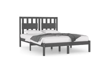 Sängynrunko harmaa täysi mänty 200x200 cm - Harmaa - Huonekalut - Sänky - Sänkykehikot & sängynrungot
