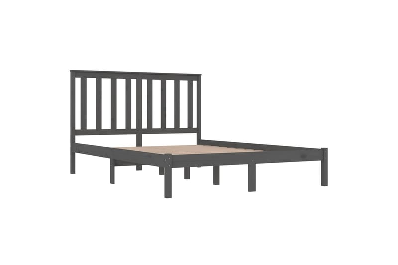 Sängynrunko harmaa täysi mänty 200x200 cm - Harmaa - Huonekalut - Sänky - Sänkykehikot & sängynrungot