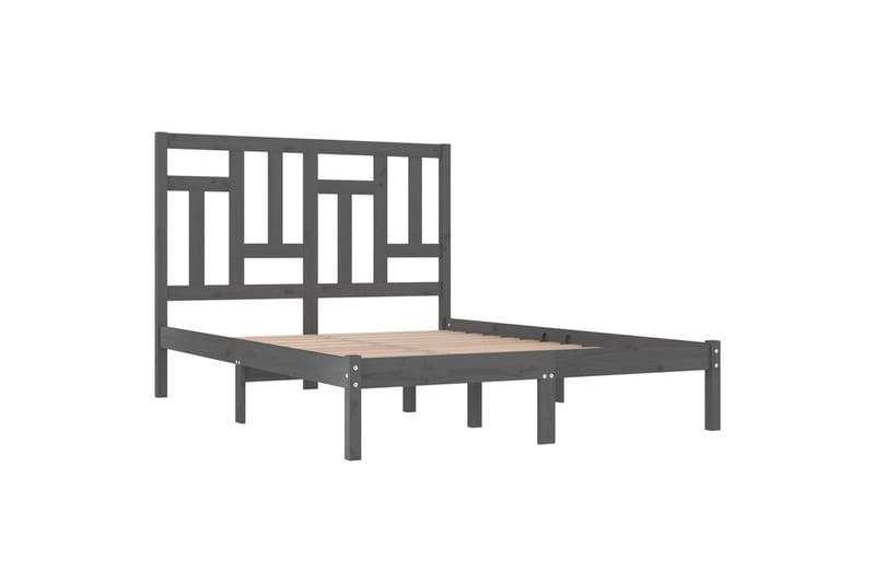 Sängynrunko harmaa täysi mänty 200x200 cm - Harmaa - Huonekalut - Sänky - Sänkykehikot & sängynrungot