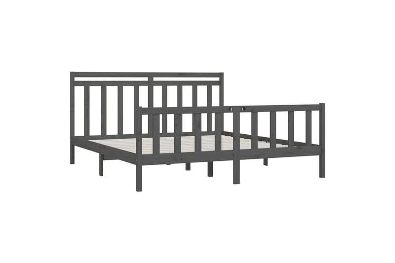 Sängynrunko harmaa täysi mänty 200x200 cm - Harmaa - Huonekalut - Sänky - Sänkykehikot & sängynrungot