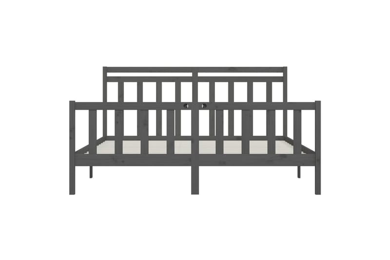 Sängynrunko harmaa täysi mänty 200x200 cm - Harmaa - Huonekalut - Sänky - Sänkykehikot & sängynrungot