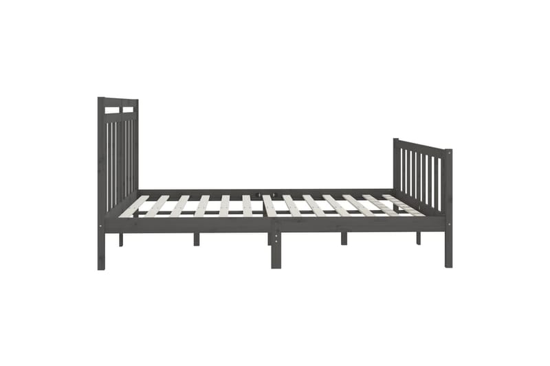 Sängynrunko harmaa täysi mänty 200x200 cm - Harmaa - Huonekalut - Sänky - Sänkykehikot & sängynrungot