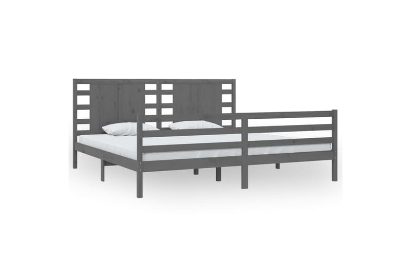 Sängynrunko harmaa täysi mänty 200x200 cm - Harmaa - Huonekalut - Sänky - Sänkykehikot & sängynrungot