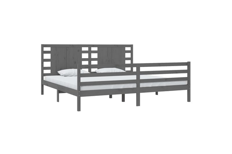 Sängynrunko harmaa täysi mänty 200x200 cm - Harmaa - Huonekalut - Sänky - Sänkykehikot & sängynrungot