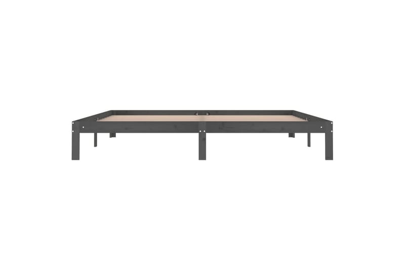 Sängynrunko harmaa täysi mänty 200x200 cm - Harmaa - Huonekalut - Sänky - Sänkykehikot & sängynrungot