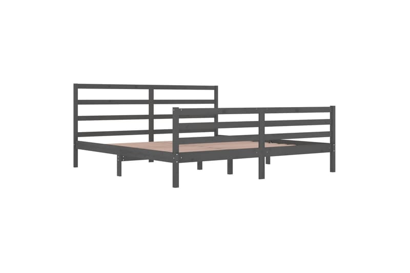 Sängynrunko harmaa täysi mänty 200x200 cm - Harmaa - Huonekalut - Sänky - Sänkykehikot & sängynrungot