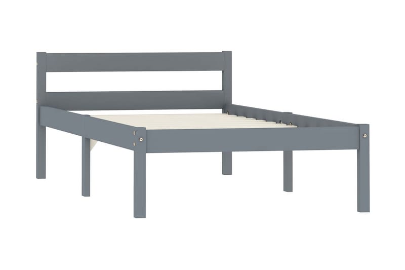 Sängynrunko harmaa täysi mänty 90x200 cm - Harmaa - Huonekalut - Sänky - Sänkykehikot & sängynrungot