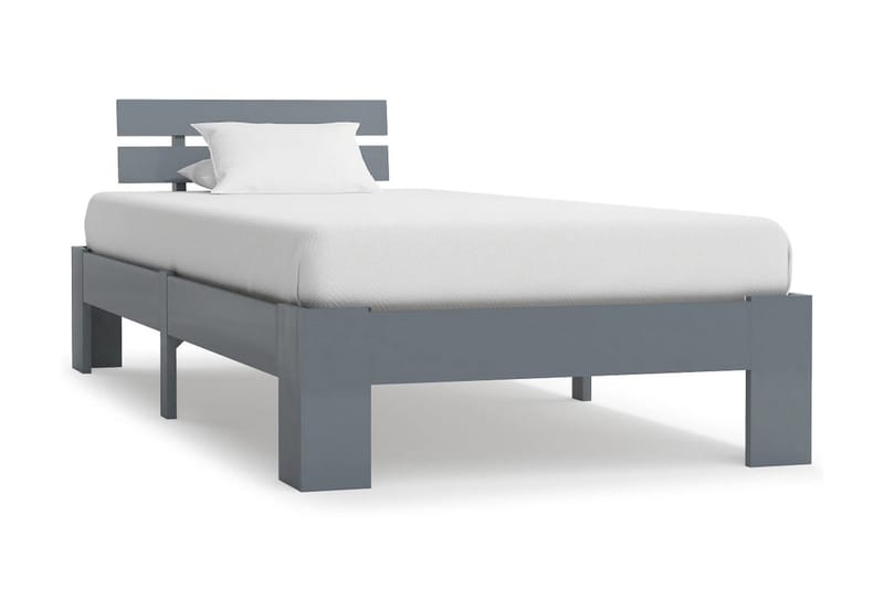 Sängynrunko harmaa täysi mänty 90x200 cm - Harmaa - Huonekalut - Sänky - Sänkykehikot & sängynrungot
