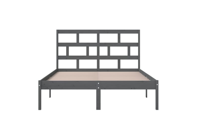 Sängynrunko harmaa täysi puu 150x200 cm 5FT King Size - Harmaa - Huonekalut - Sänky - Sänkykehikot & sängynrungot