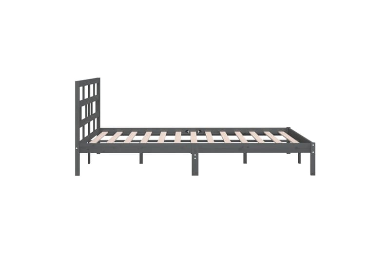 Sängynrunko harmaa täysi puu 150x200 cm 5FT King Size - Harmaa - Huonekalut - Sänky - Sänkykehikot & sängynrungot
