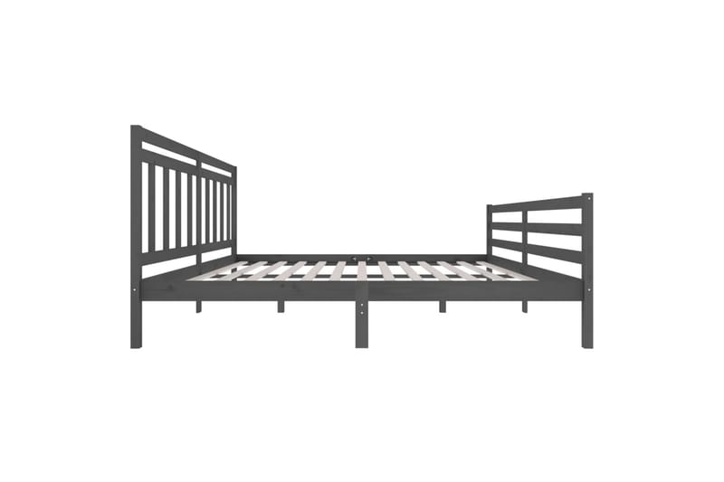 Sängynrunko harmaa täysi puu 200x200 cm - Harmaa - Huonekalut - Sänky - Sänkykehikot & sängynrungot