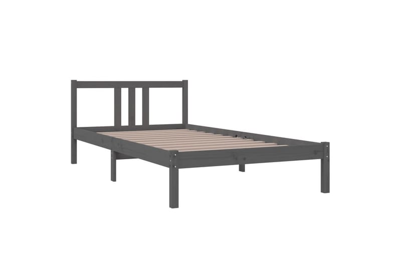 Sängynrunko harmaa täysi puu 100x200 cm - Harmaa - Huonekalut - Sänky - Sänkykehikot & sängynrungot