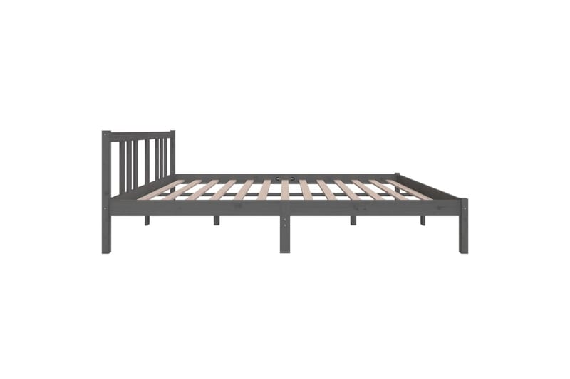 Sängynrunko harmaa täysi puu 150x200 cm 5FT King Size - Harmaa - Huonekalut - Sänky - Sänkykehikot & sängynrungot