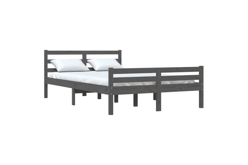 S�ängynrunko harmaa täysi puu 150x200 cm 5FT King Size - Harmaa - Huonekalut - Sänky - Sänkykehikot & sängynrungot