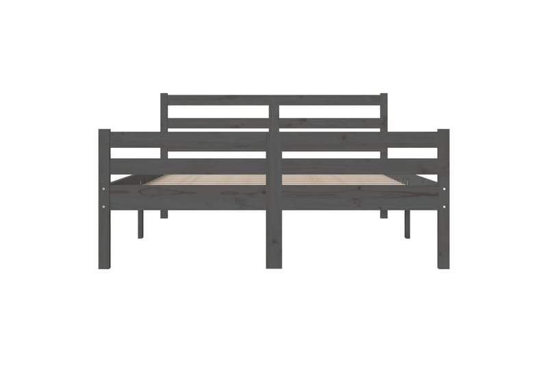 Sängynrunko harmaa täysi puu 150x200 cm 5FT King Size - Harmaa - Huonekalut - Sänky - Sänkykehikot & sängynrungot