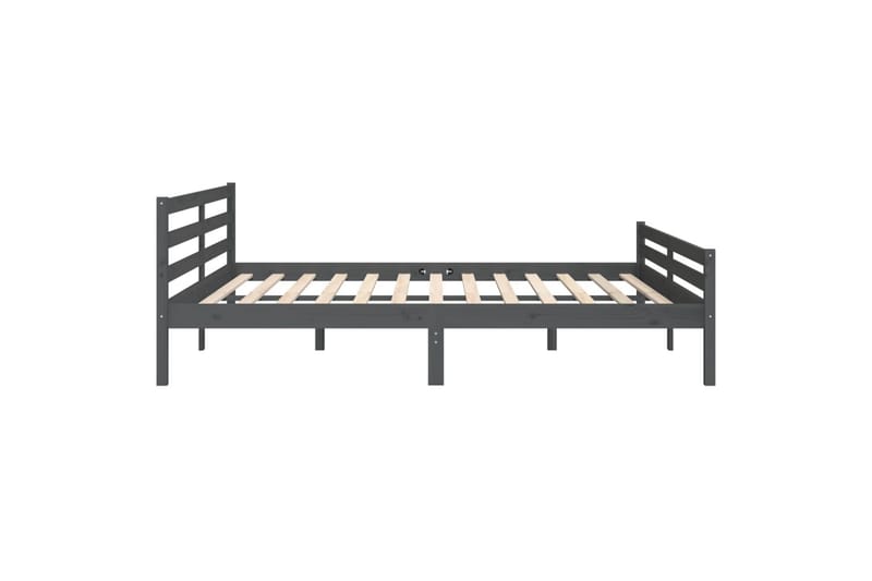 Sängynrunko harmaa täysi puu 200x200 cm - Harmaa - Huonekalut - Sänky - Sänkykehikot & sängynrungot