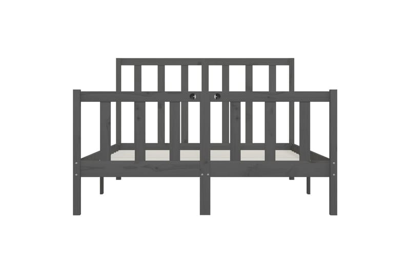 Sängynrunko harmaa täysi puu 150x200 cm 5FT King Size - Harmaa - Huonekalut - Sänky - Sänkykehikot & sängynrungot